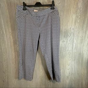 laundry by Shelli Segal Navy Patterned Capri Pants Size 10